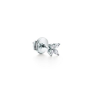 Tiffany Victoria™ earrings in platinum with diamonds, mini. | Tiffany & Co.