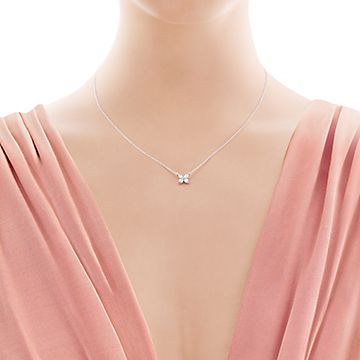 Tiffany Victoria Pendant In Platinum With Diamonds Small Co - Tiffany Victoria Pendant Mini Tiffany Victoria Pendant In Platinum With Diamonds Small Co - Tiffany Victoria Pendant Mini