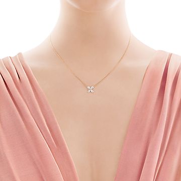 Tiffany Victoria Pendant in 18k Rose Gold with Diamonds Medium