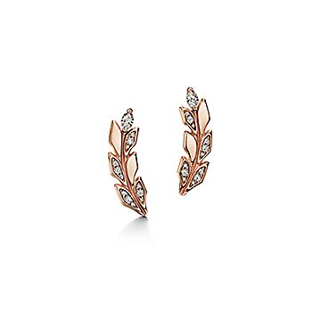 Tiffany Victoria® Vine Climber Earrings in Rose Gold with Diamonds | Tiffany  u0026 Co.