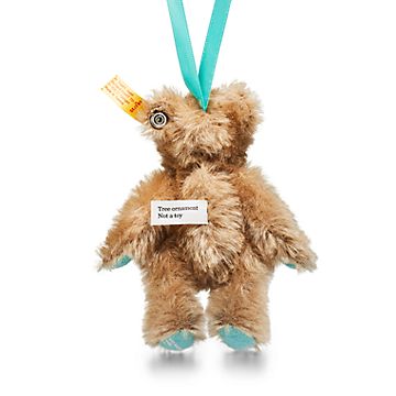 Tiffany x Steiff Return to Tiffany® Love teddy bear ornament in mohair.