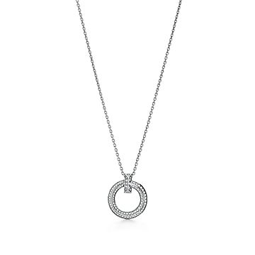 ティファニー T T ワン ナロー サークル ペンダント パヴェ