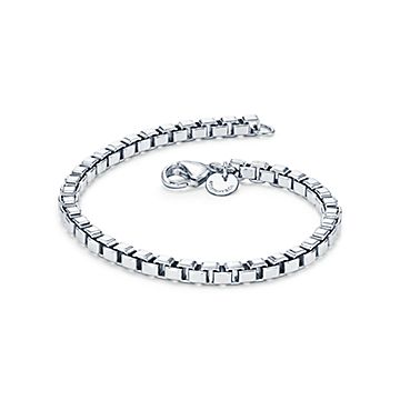 Tiffany & Co. - Venetian Link Box Chain Sterling Silver Bracelet 7.5