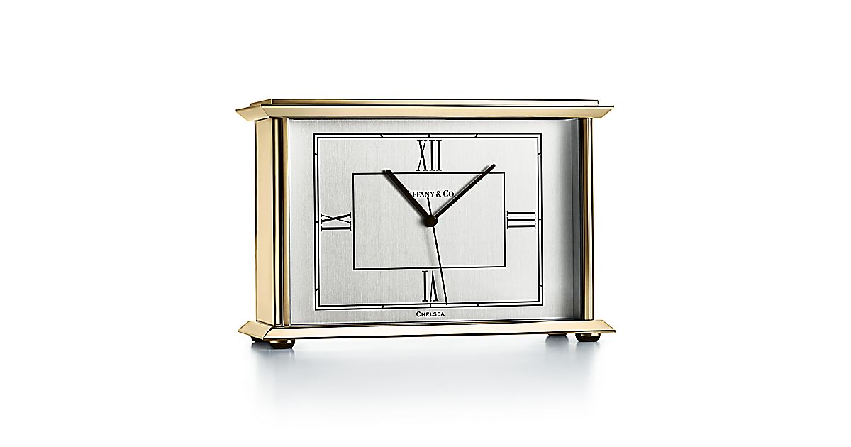 Chelsea mantel clock in brass. | Tiffany & Co.