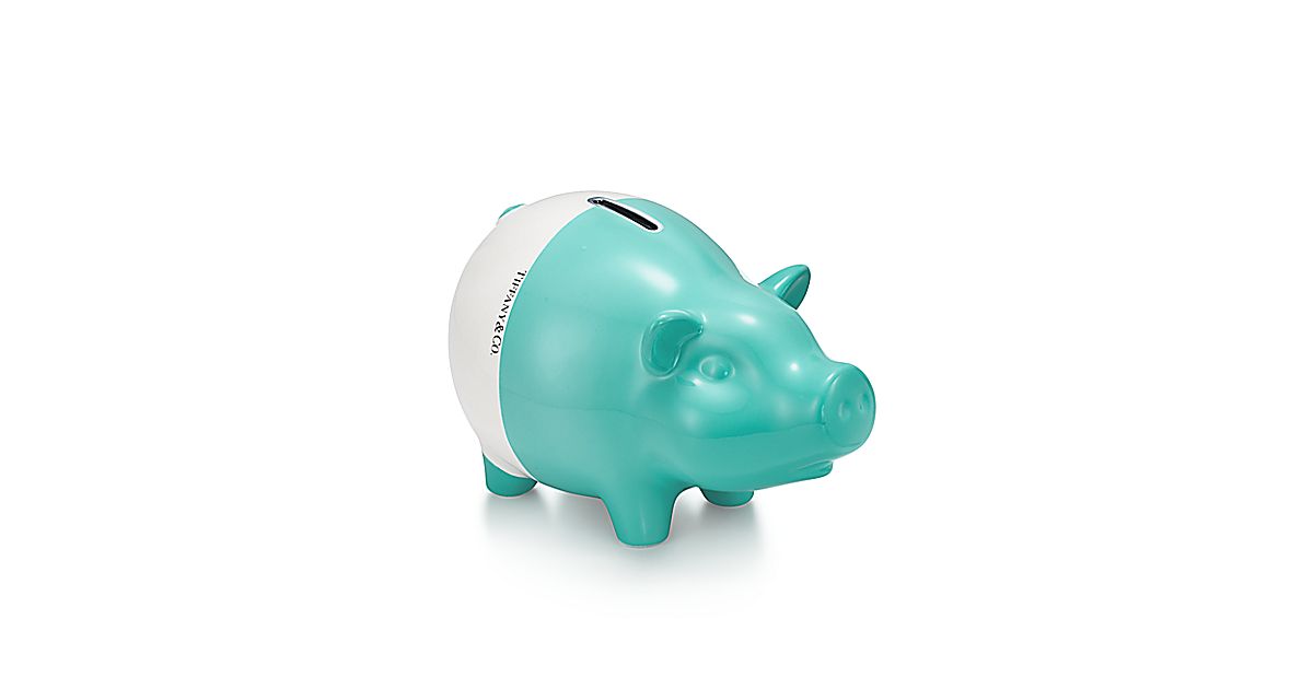 Color Block piggy bank in earthenware. Tiffany & Co.