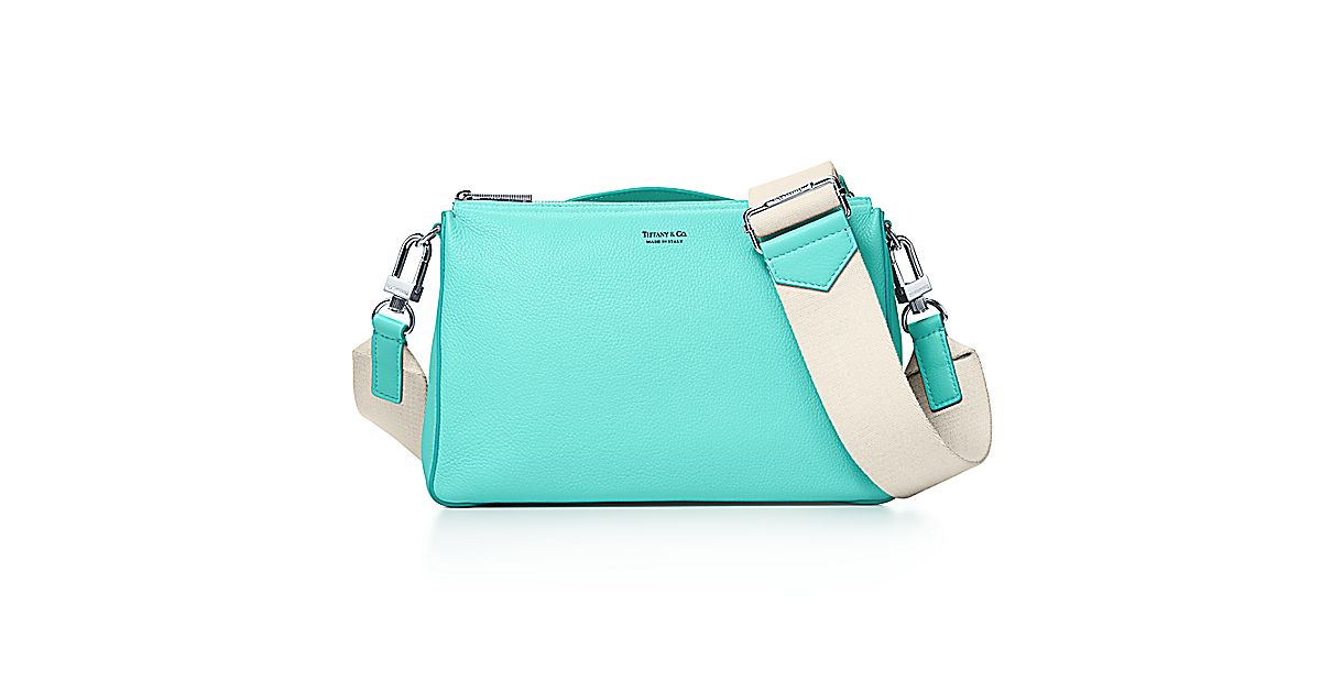 Crossbody bag in Tiffany Blue® grain calfskin leather. Tiffany & Co.