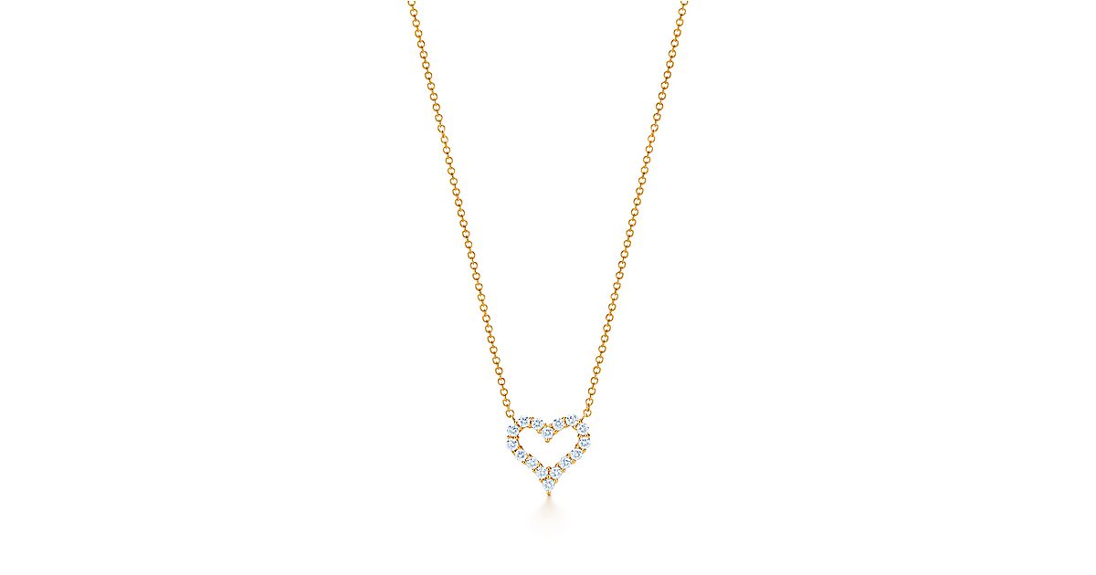 Pendant in 18k rose gold with diamonds, mini. | Tiffany & Co.