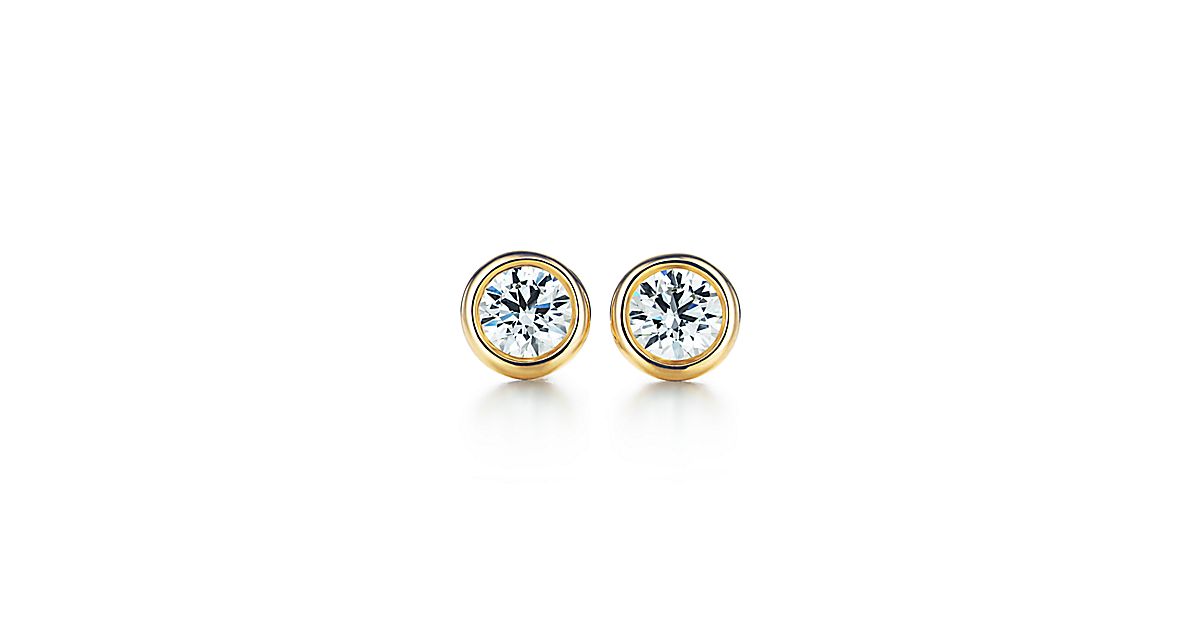 Elsa Peretti® Diamonds by the Yard® earrings in 18k gold. | Tiffany & Co.