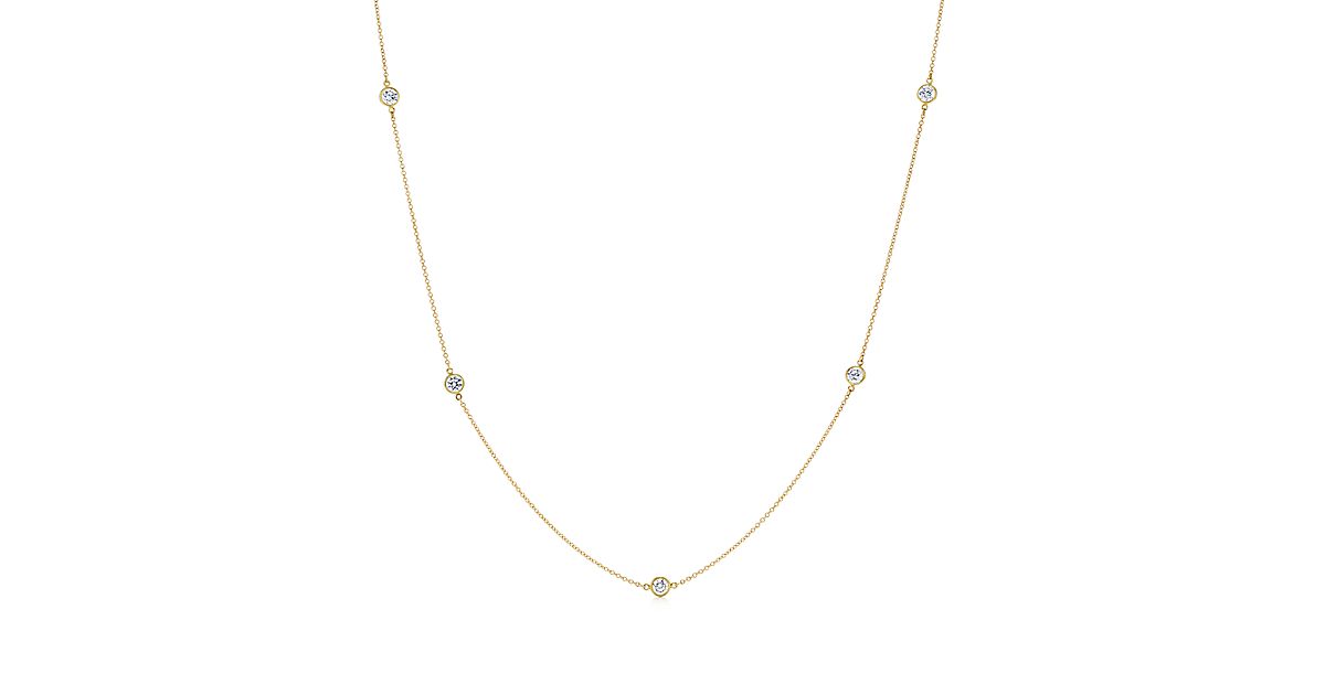 Elsa Peretti® Diamonds by the Yard® necklace in 18k gold. | Tiffany & Co.