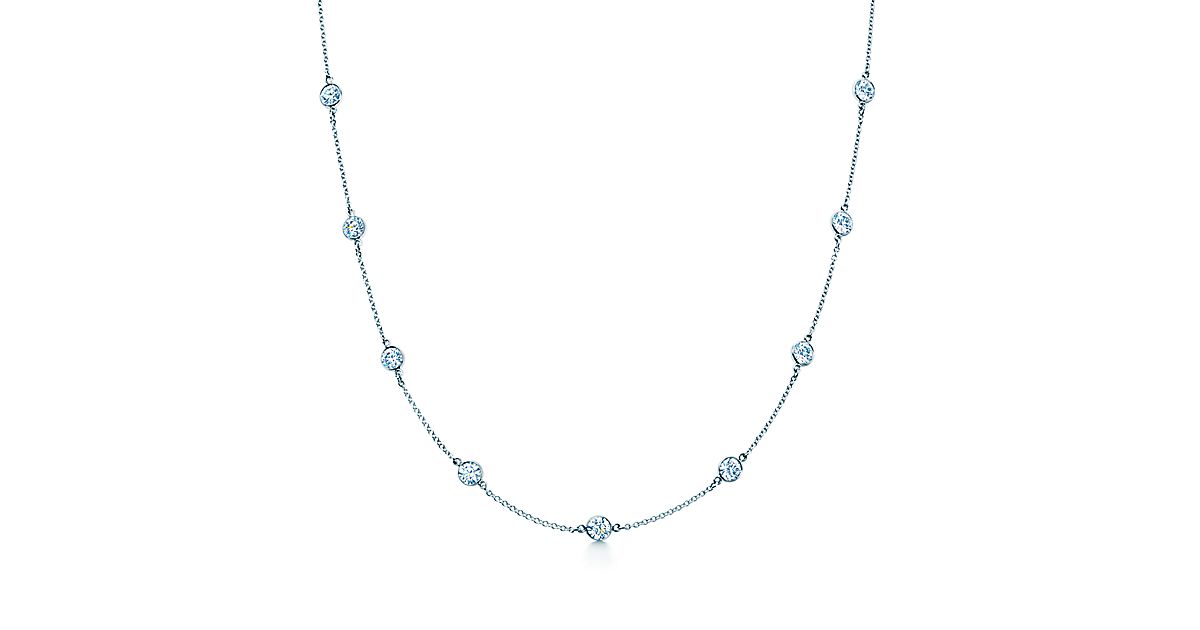 Elsa Peretti® Diamonds By The Yard® Necklace In Platinum Tiffany And Co 8374