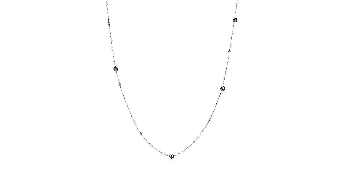 Elsa Peretti® Diamonds by the Yard® sprinkle necklace in platinum with ...