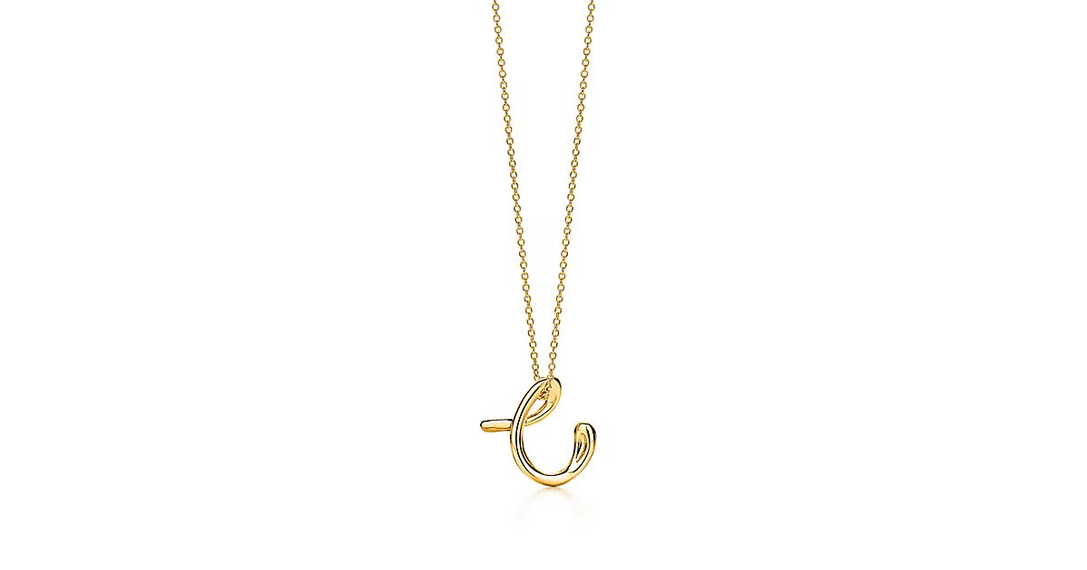 Elsa Peretti® Alphabet pendant in 18k gold. Letters A-Z available ...