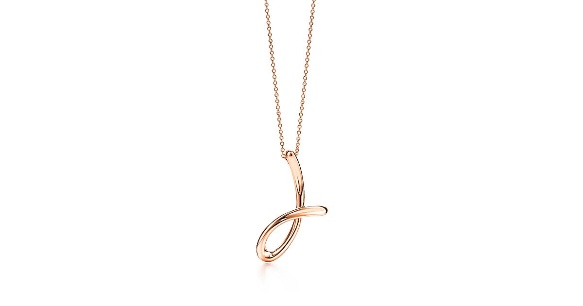 Elsa Peretti® Alphabet pendant in 18k rose gold. Letters A-Z available ...