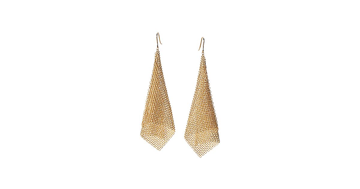 Elsa Peretti Mesh Scarf Earrings In 18k Gold Tiffany Co