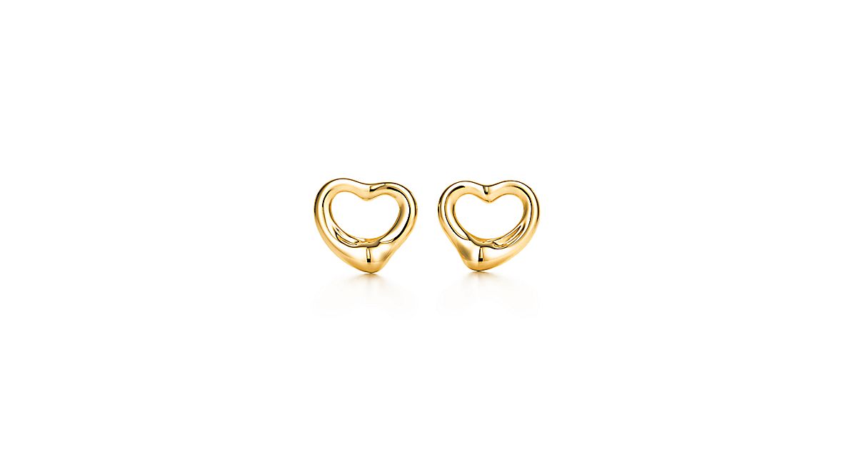 Elsa Peretti® Open Heart earrings in 18k gold. | Tiffany & Co.