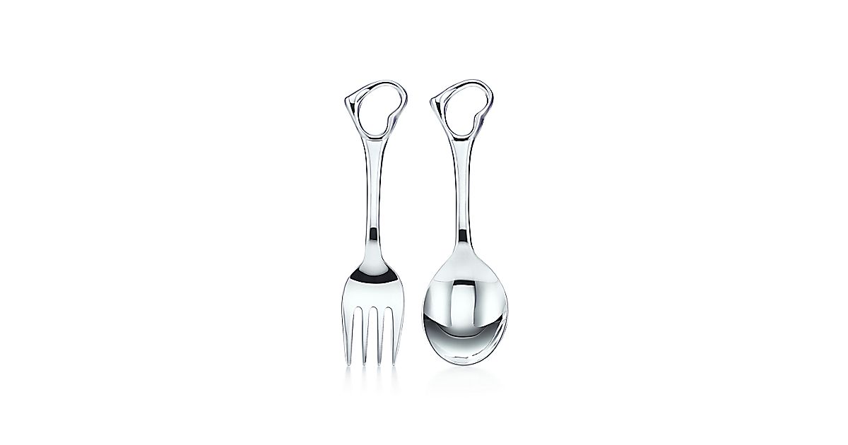 Elsa Peretti® Open Heart fork and spoon baby set in sterling silver