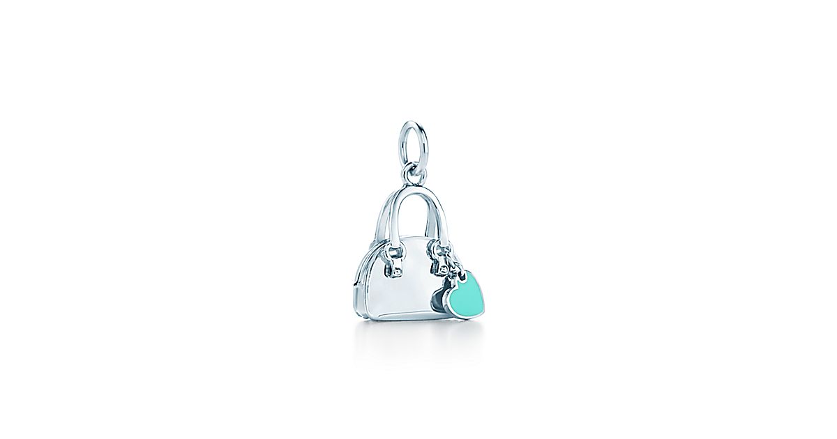 Handbag charm in sterling silver with Tiffany Blue® enamel finish