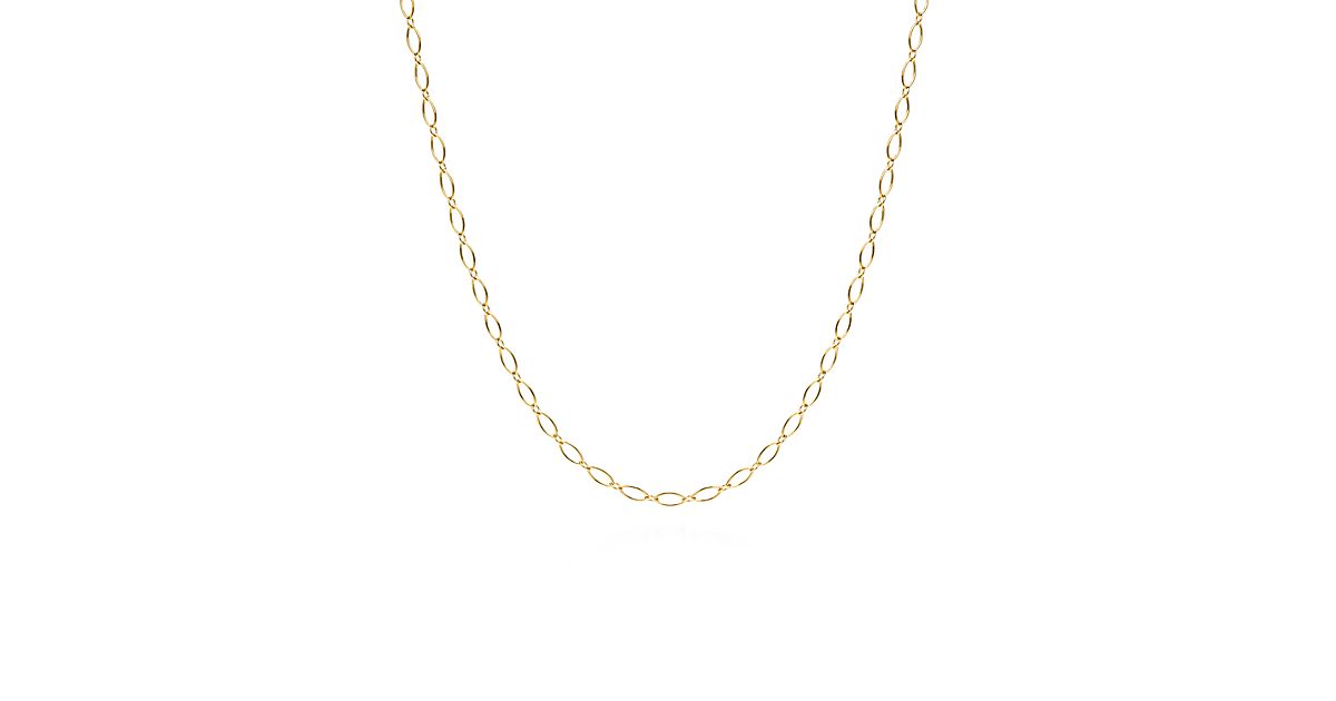 18k Gold Oval Link Chain Necklace Tiffany And Co 4724