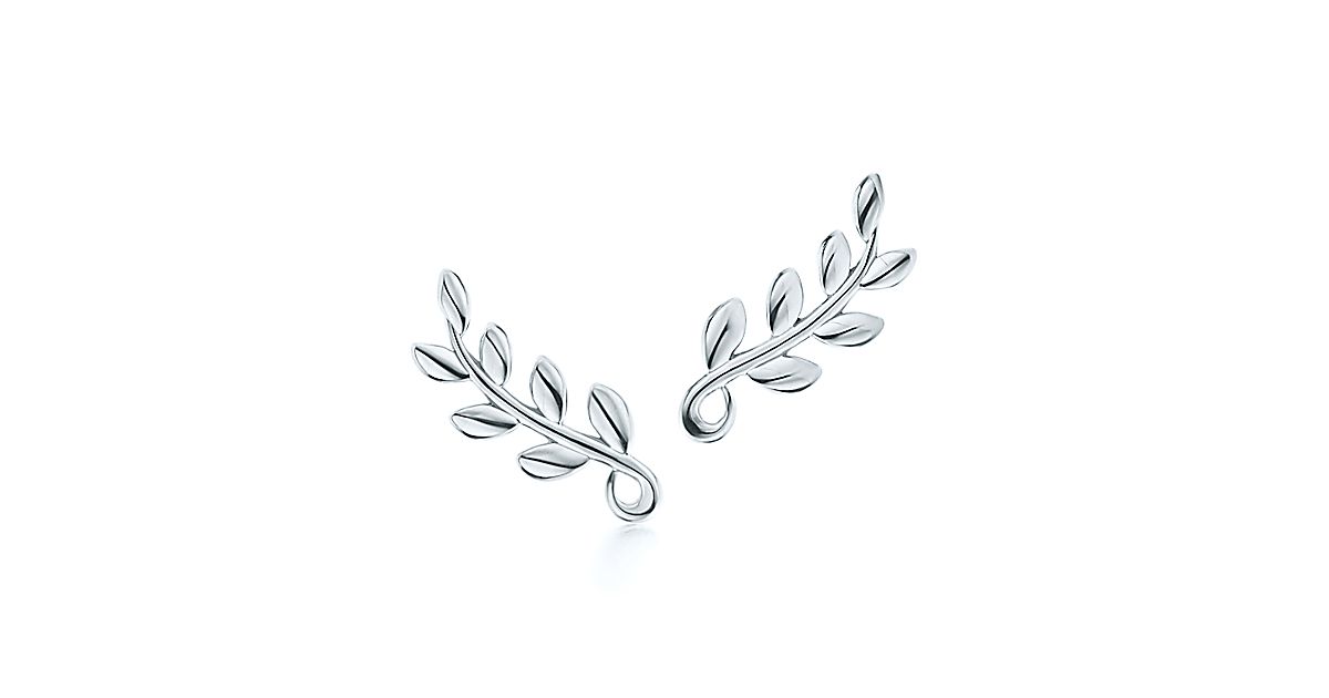 tiffany and co olive leaf climber earrings