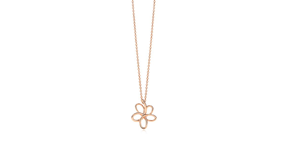 Villa Paloma flower pendant in 18k rose gold, small. | Tiffany & Co.