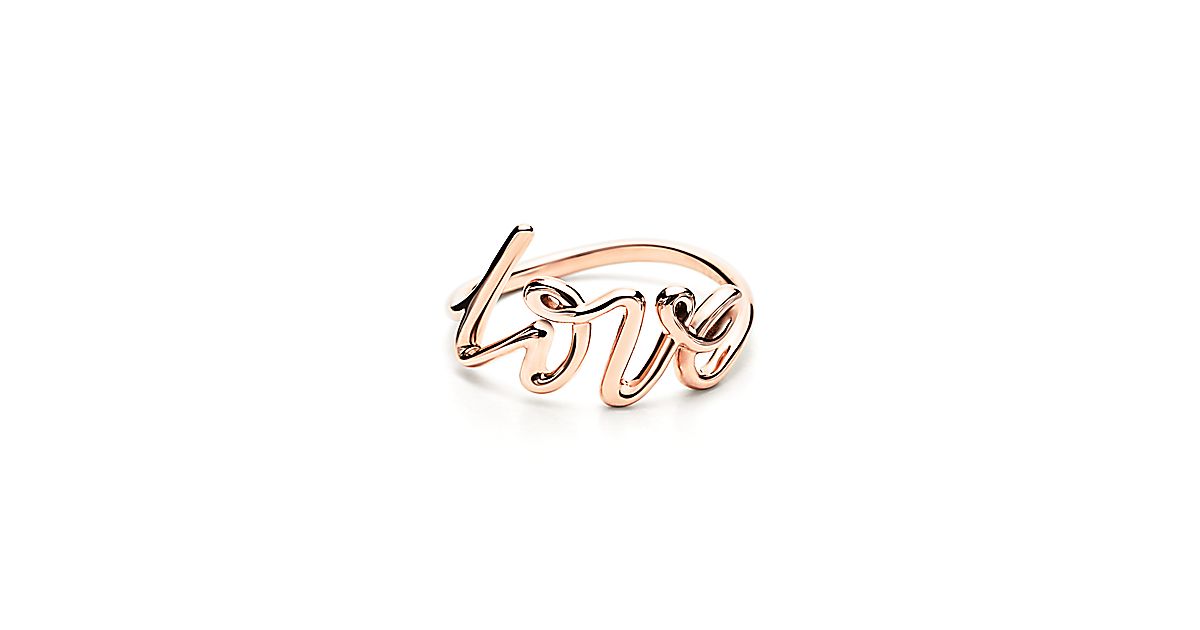 Paloma's Graffiti love ring in 18k rose gold. | Tiffany & Co.