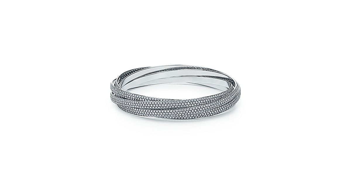 Paloma's Melody five-band bangle in 18k white gold with diamonds ...