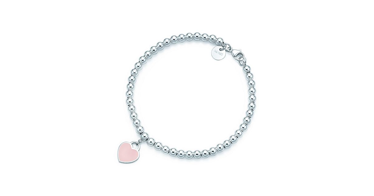 Return To Tiffany Bead Bracelet In Silver With Pink Enamel Finish   Return To Tiffanybead Bracelet 30978811 921716 ED M 