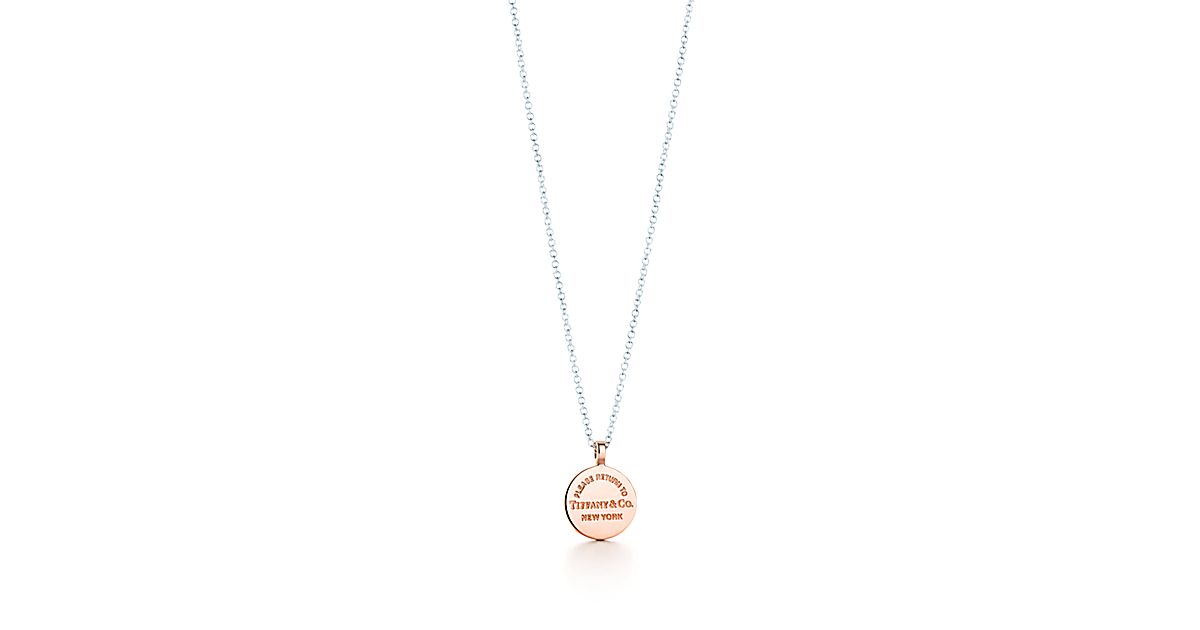 Return to Tiffany® circle pendant in sterling silver and Rubedo® metal