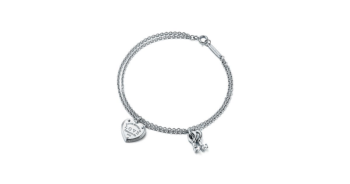 Return to Tiffany® Love heart tag key bracelet in sterling silver