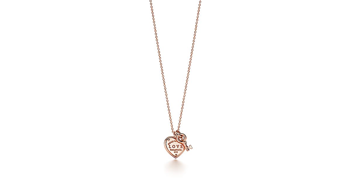 Return to Tiffany® Love heart tag key pendant in 18k rose gold ...