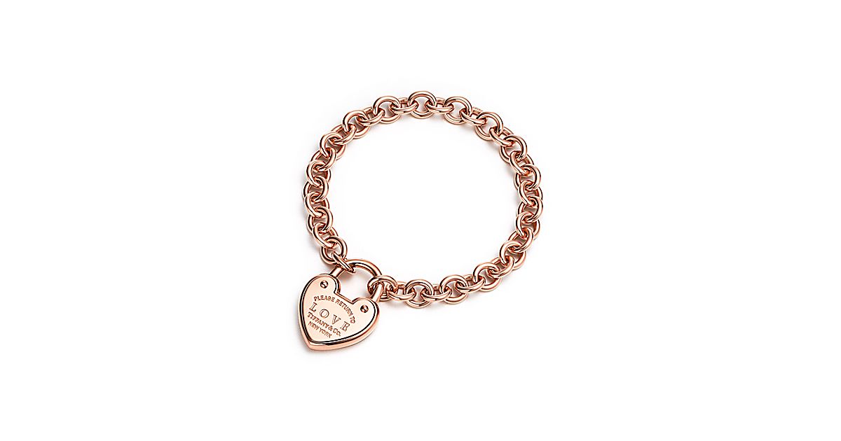 Return to Tiffany® Love lock bracelet in 18k rose gold, medium