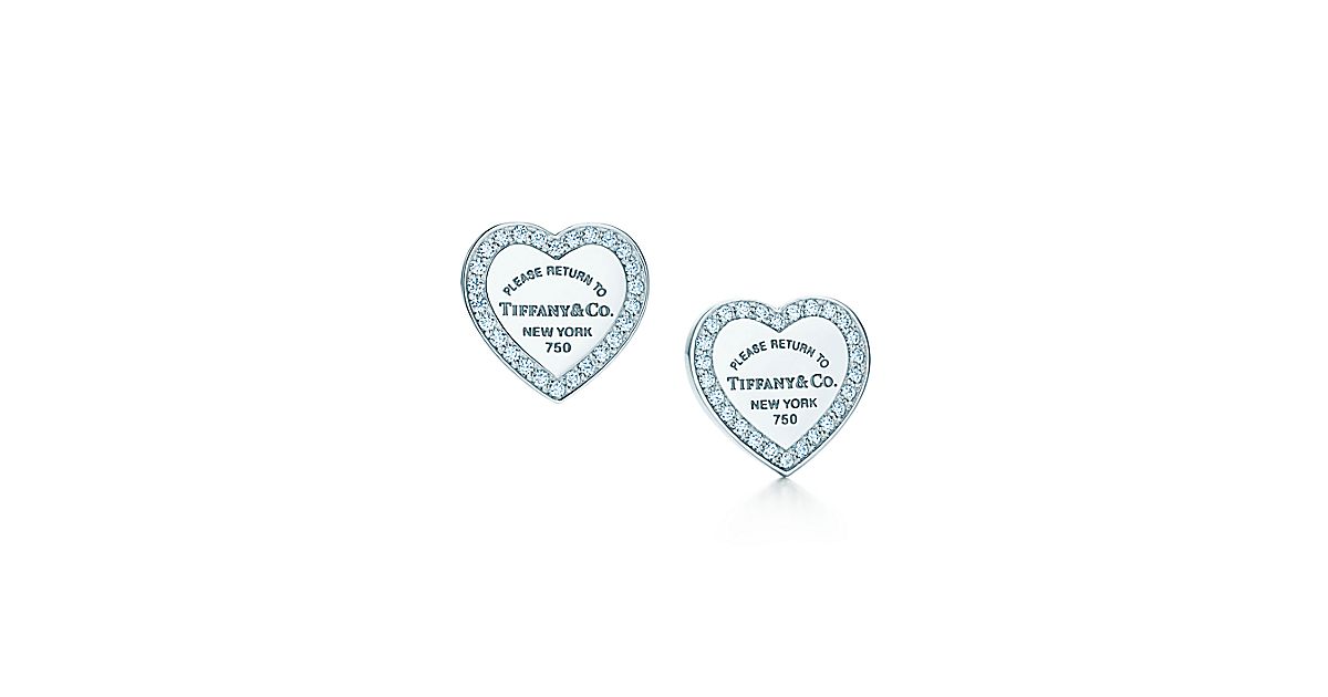 Mini heart tag tiffany earrings clearance