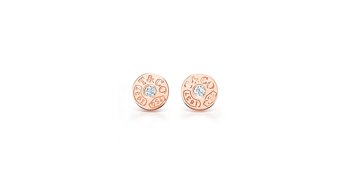 Tiffany 1837® Circle Earrings In 18k Rose Gold With Diamonds Tiffany