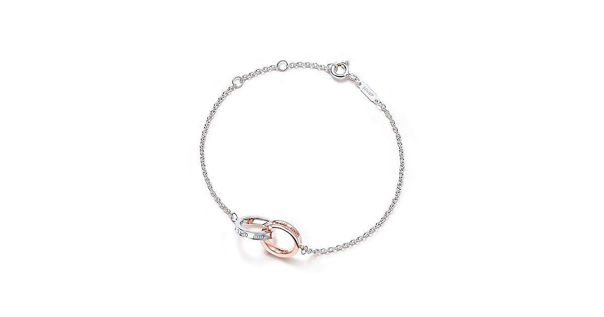 Tiffany 1837® double interlocking bracelet in silver and Rubedo® metal, mini. Tiffany & Co.