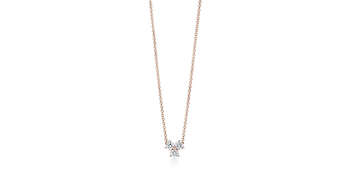 Tiffany Aria pendant in 18k rose gold with diamonds. | Tiffany & Co.