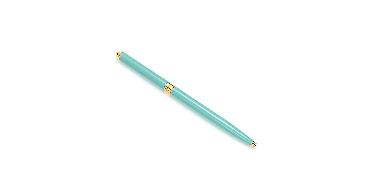 Tiffany Blue® retractable purse pen in lacquer. Tiffany & Co.