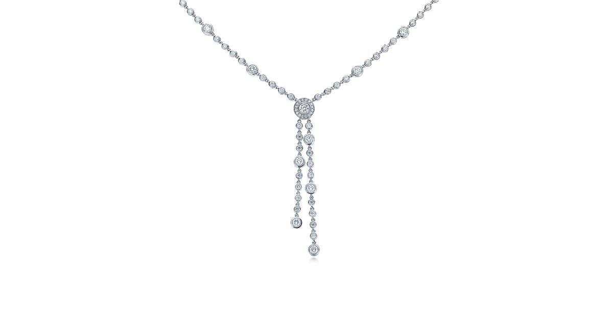 Tiffany Circlet Double Drop Necklace With Diamonds In Platinum ...