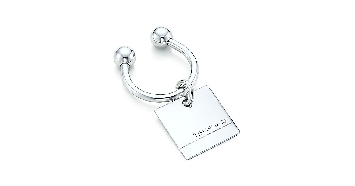 Tiffany & Co.® rectangular key ring in sterling silver. | Tiffany & Co.