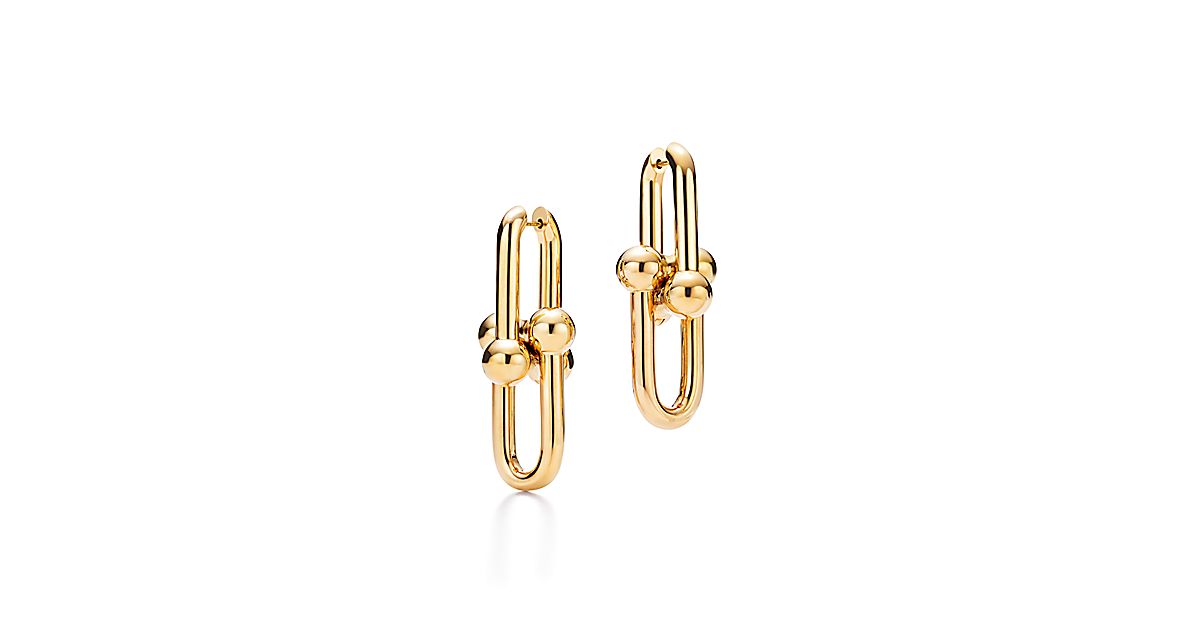 Tiffany HardWear link earrings in 18k gold. Tiffany & Co.