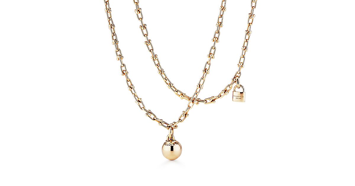 Shop Tiffany HardWear 36" 18K Gold Link Wrap Necklace Tiffany & Co.