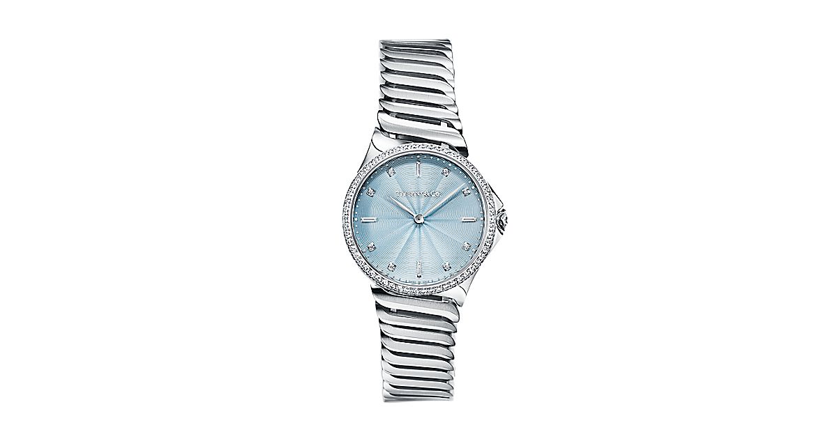 Tiffany Metro 2-Hand 28 mm women's watch in stainless steel with ...