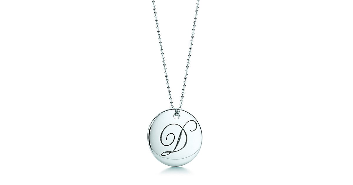 Tiffany Notes letter round pendant in sterling silver. Letters A-Z ...