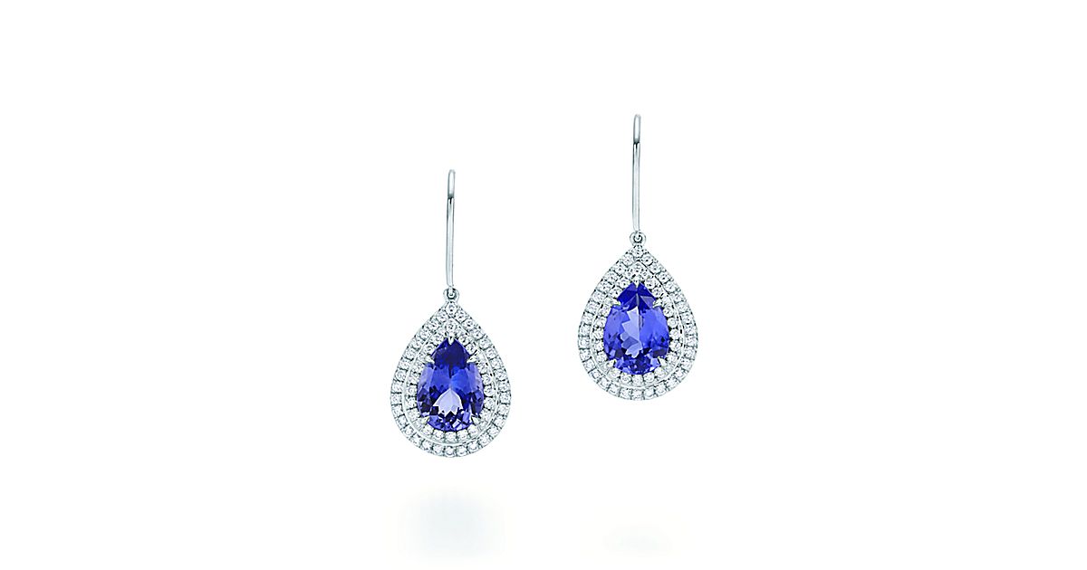 Tiffany Soleste earrings in platinum with tanzanites and diamonds ...