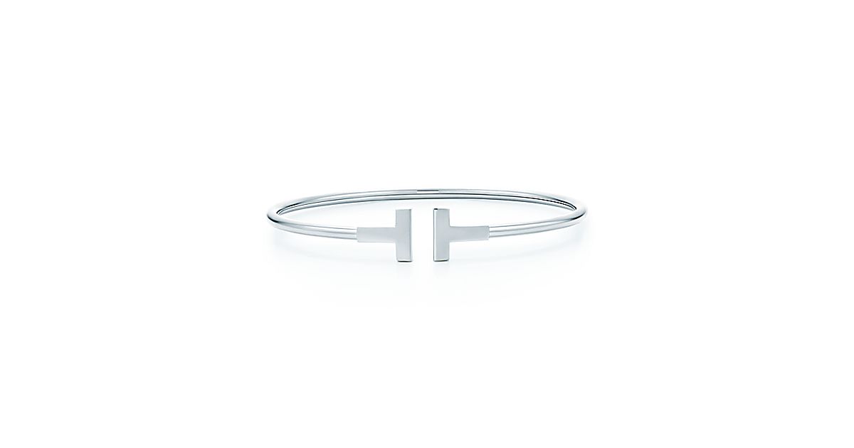 Tiffany T Wire Bracelet In 18k White Gold Medium Co