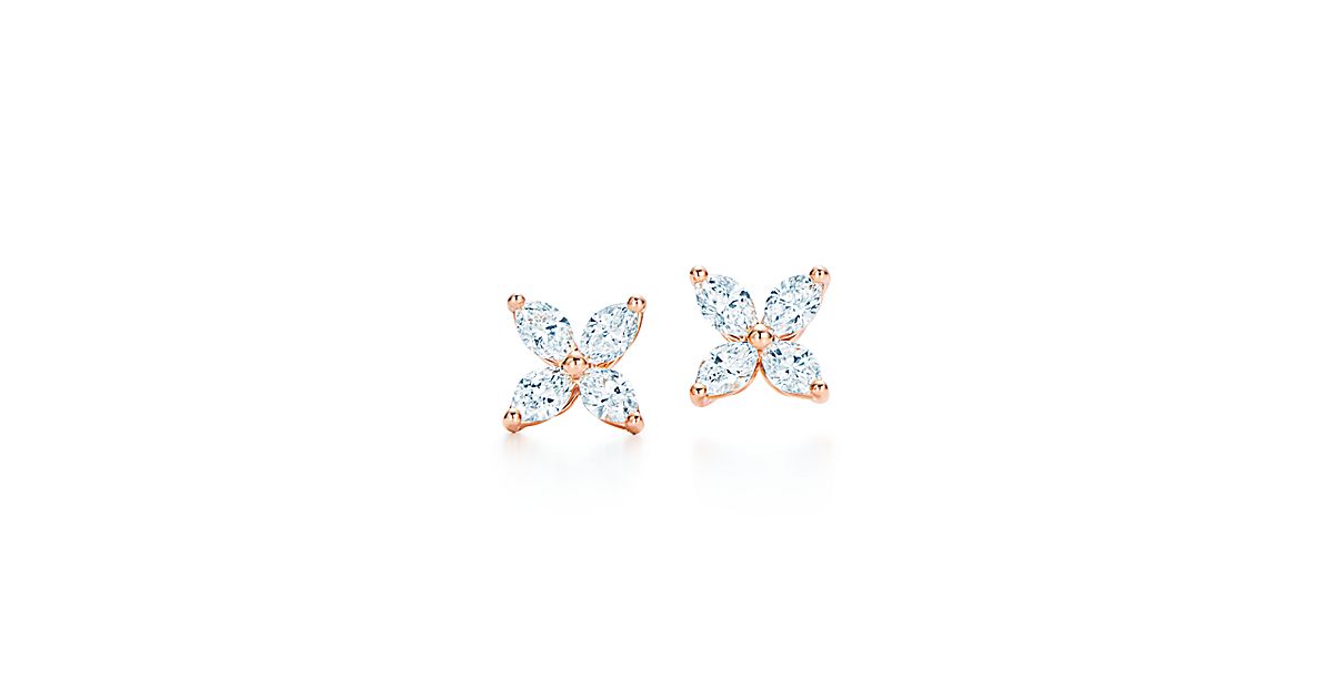 Tiffany Victoria® Earrings In 18k Rose Gold With Diamonds Small