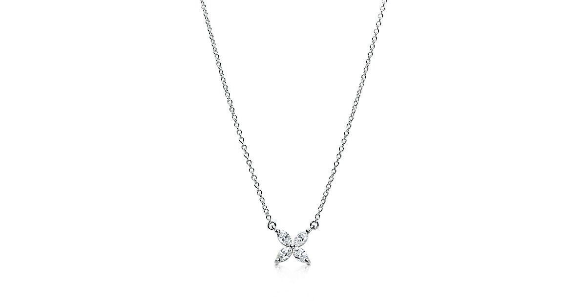 Tiffany Victoria® pendant in platinum with diamonds, small. | Tiffany & Co.