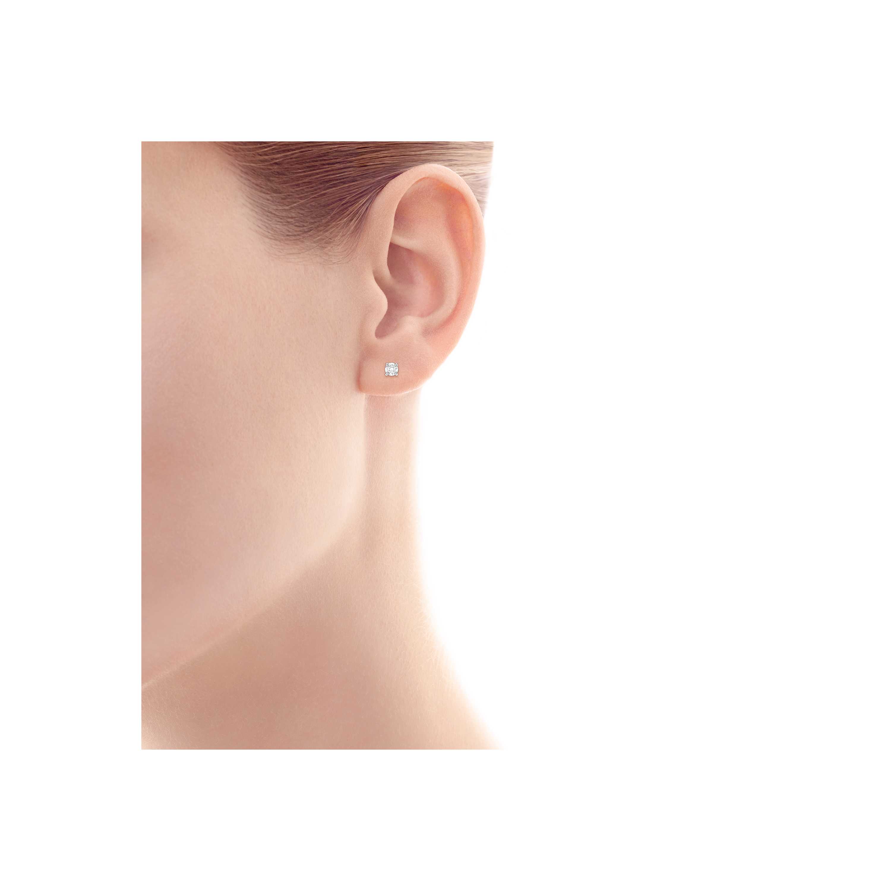 Diamond Earrings In Platinum Tiffany Co Tiffany Solitaire Diamond Earrings Model Shot 1
