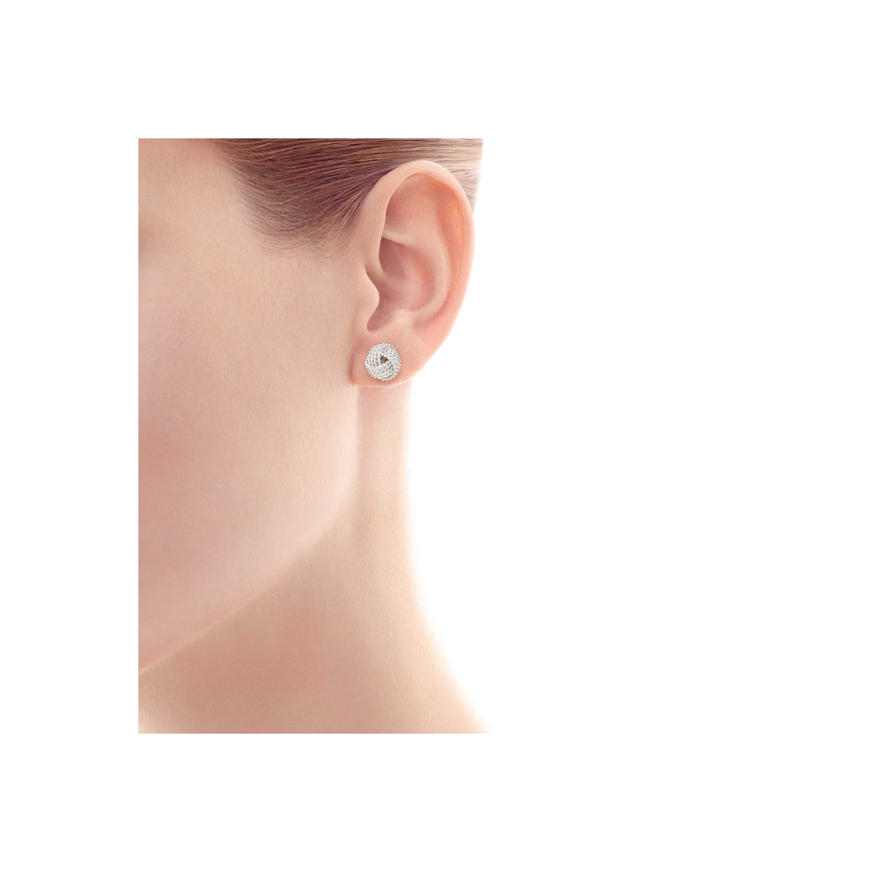 Tiffany Twist Knot Earrings In Sterling Silver Co Tiffany Twist Knot Earrings Model Shot 1