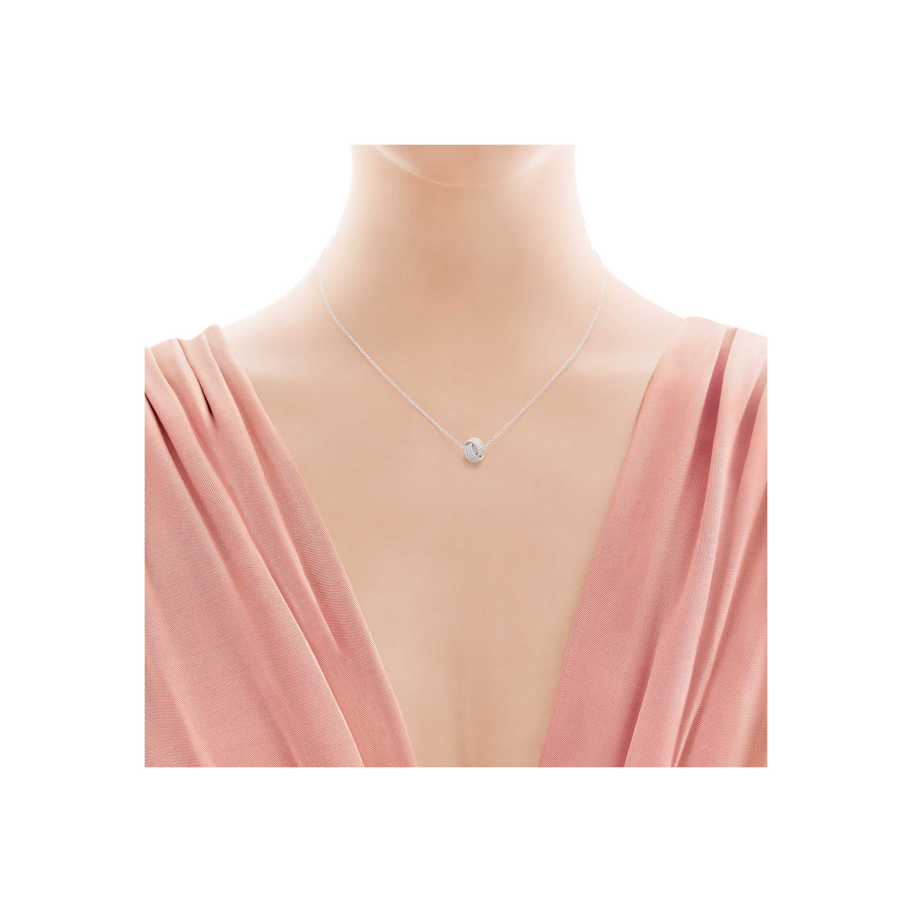 Tiffany Twist Knot Pendant In Sterling Silver Co Tiffany Twist Knot Pendant Model Shot 1