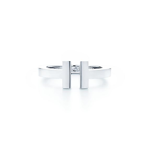 Tiffany T Square Ring In 18k White Gold. 